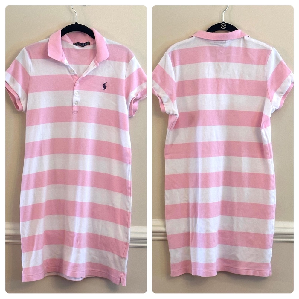 Pink and white stripe Polo Ralph Lauren dress, Size L